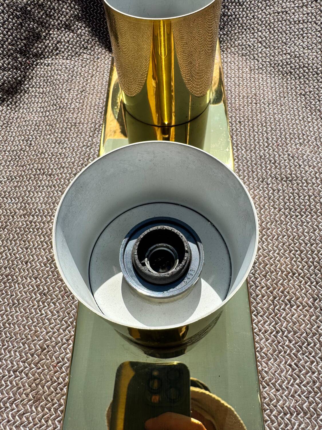 60s minimalist brass wall lamp by Beisl Leuchte, Germany