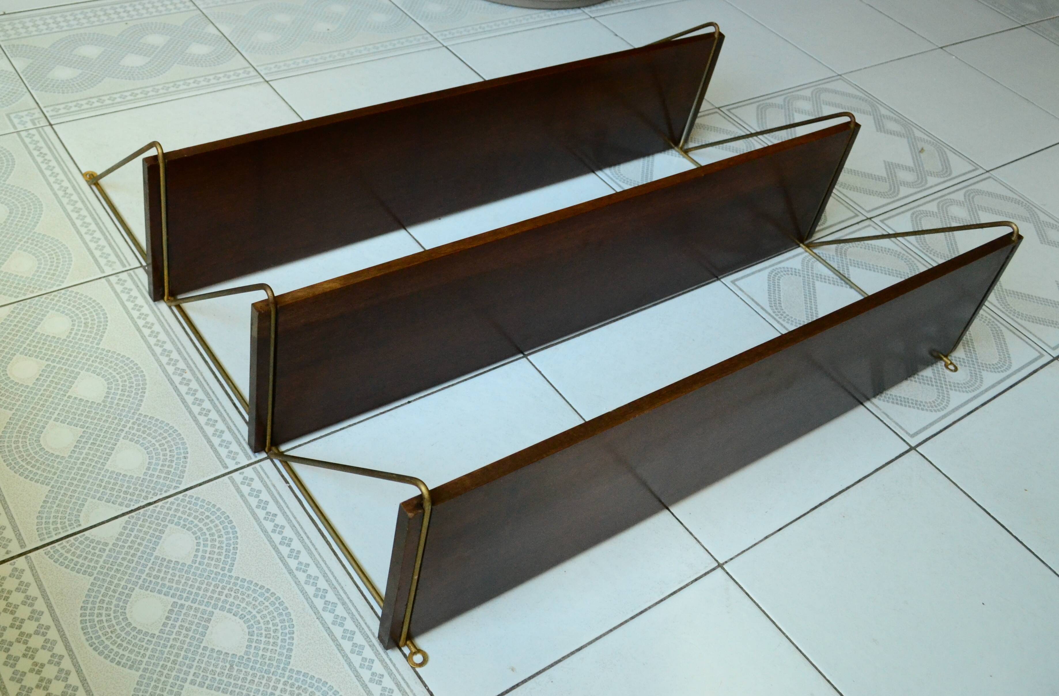 Scandinavian-style metal and solid mahogany, 50s