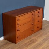 Retro Teak 1960s Stag 8 Drawer Chest Of Drawers Sideboard