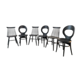 Series of 6 mismatched bistro chairs Baumann and Gizycko