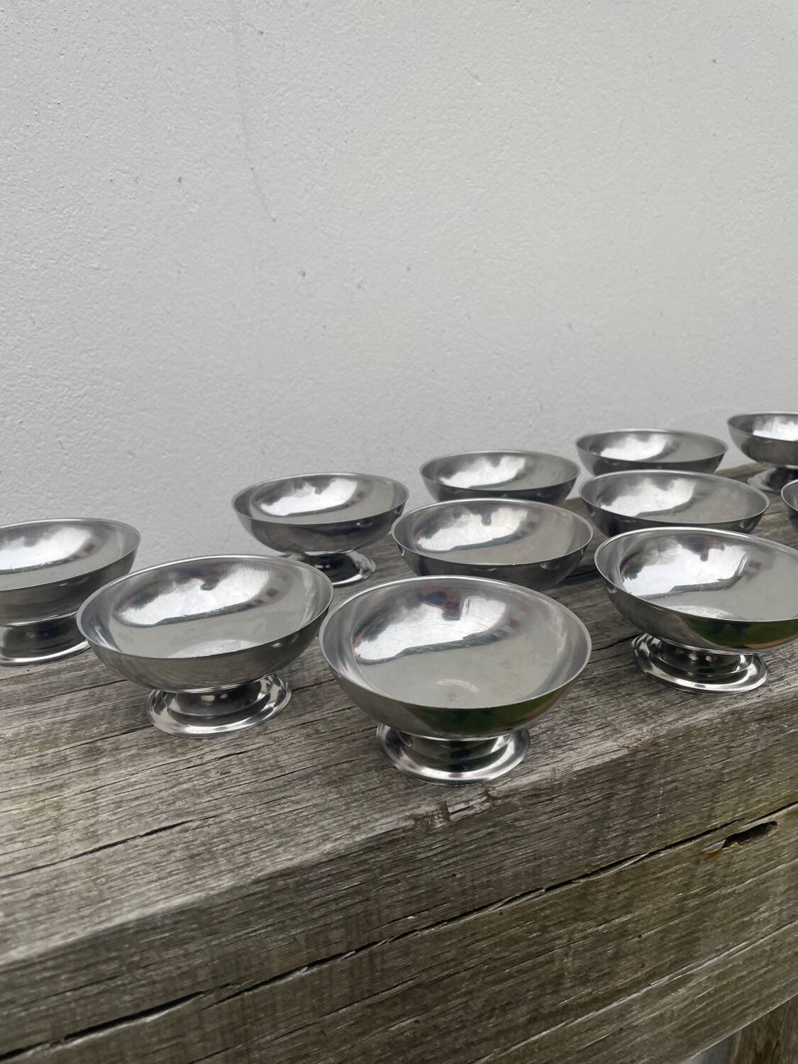 12 stainless steel cups 1970