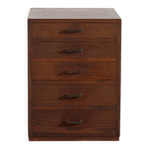 Petite commode japonaise en frêne à cinq tiroirs – Japon, période Shōwa, vers 1965