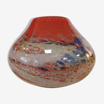 Vase en verre souffle signé Mulaty XXeme