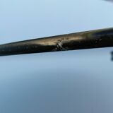 Wrought iron dining table with its round smoked glass top, vintage 1980