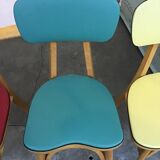 Set of 5 colorful bistro chairs