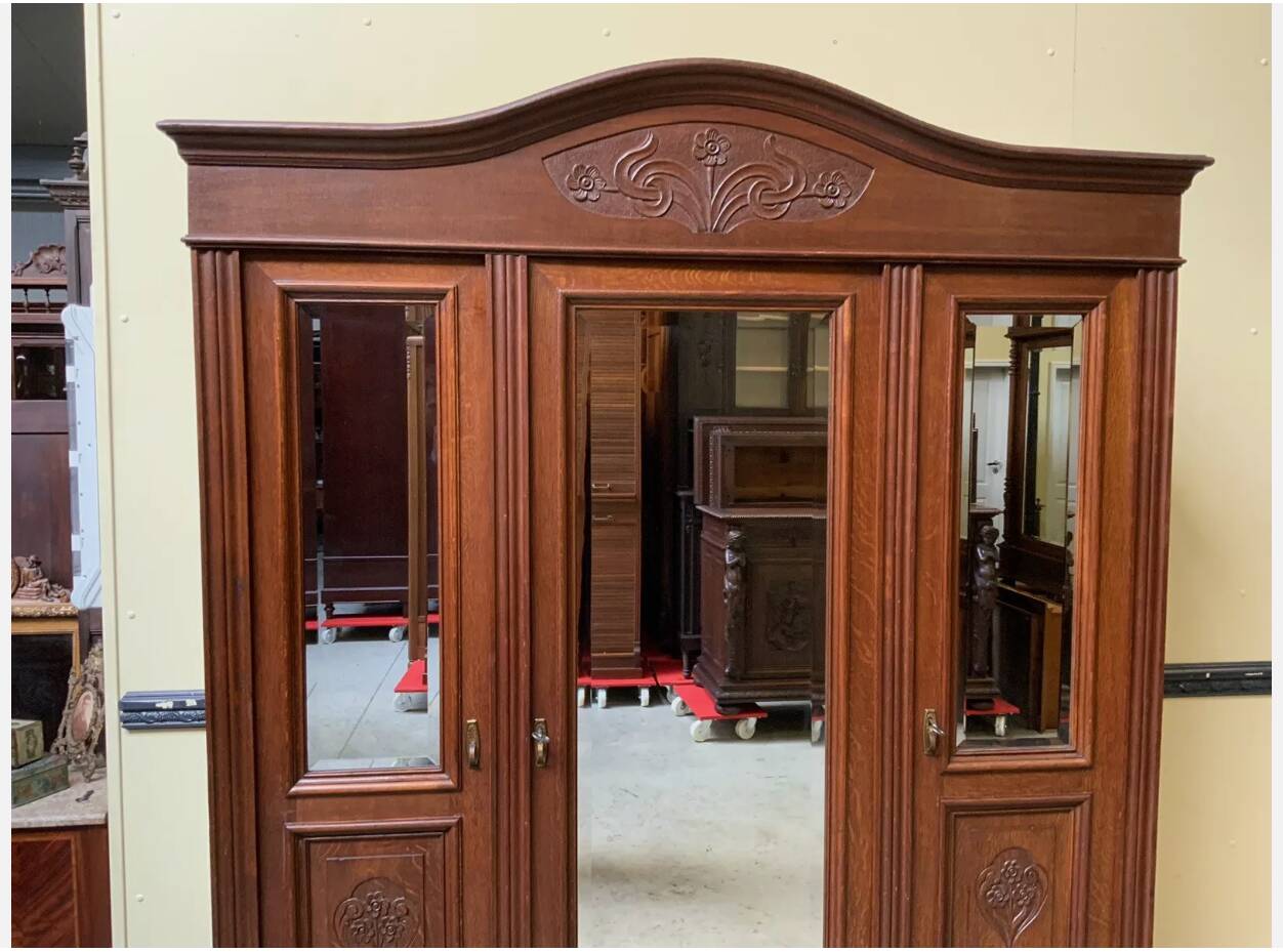 Antique Art Nouveau wardrobe