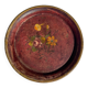 Small antique lacquered dish with hand-painted floral decoration.