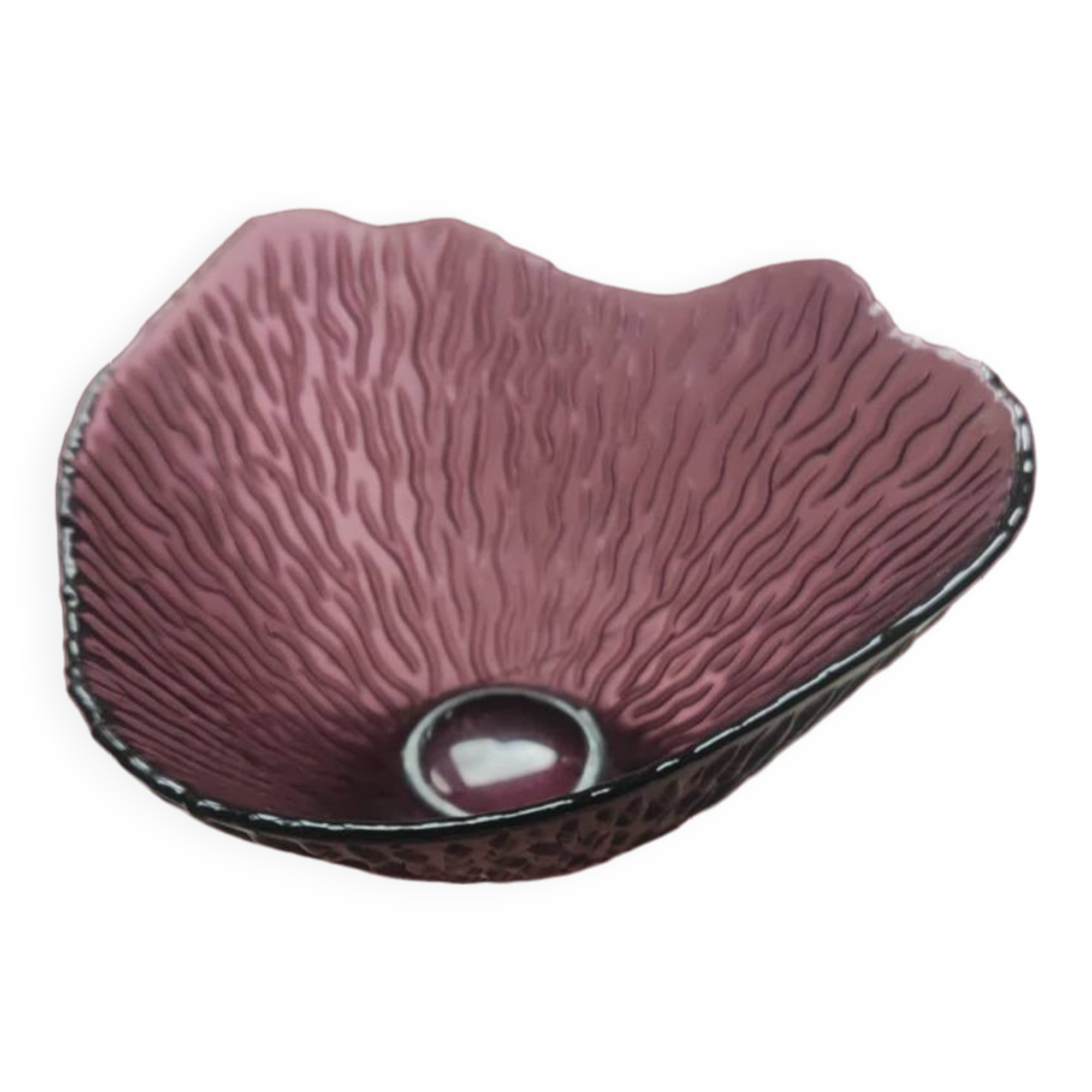 Purple coral style molded glass bowl