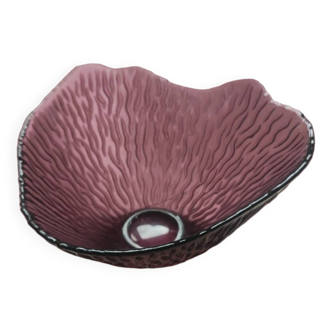 Purple coral style molded glass bowl