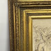 Marble high relief by François Duquesnoy "Putti, garlands and flowers" Paris, 1892