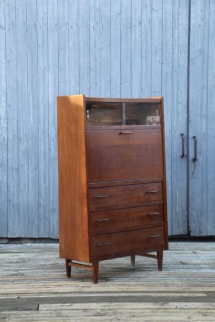 Vintage Secretary in Oak France 1950