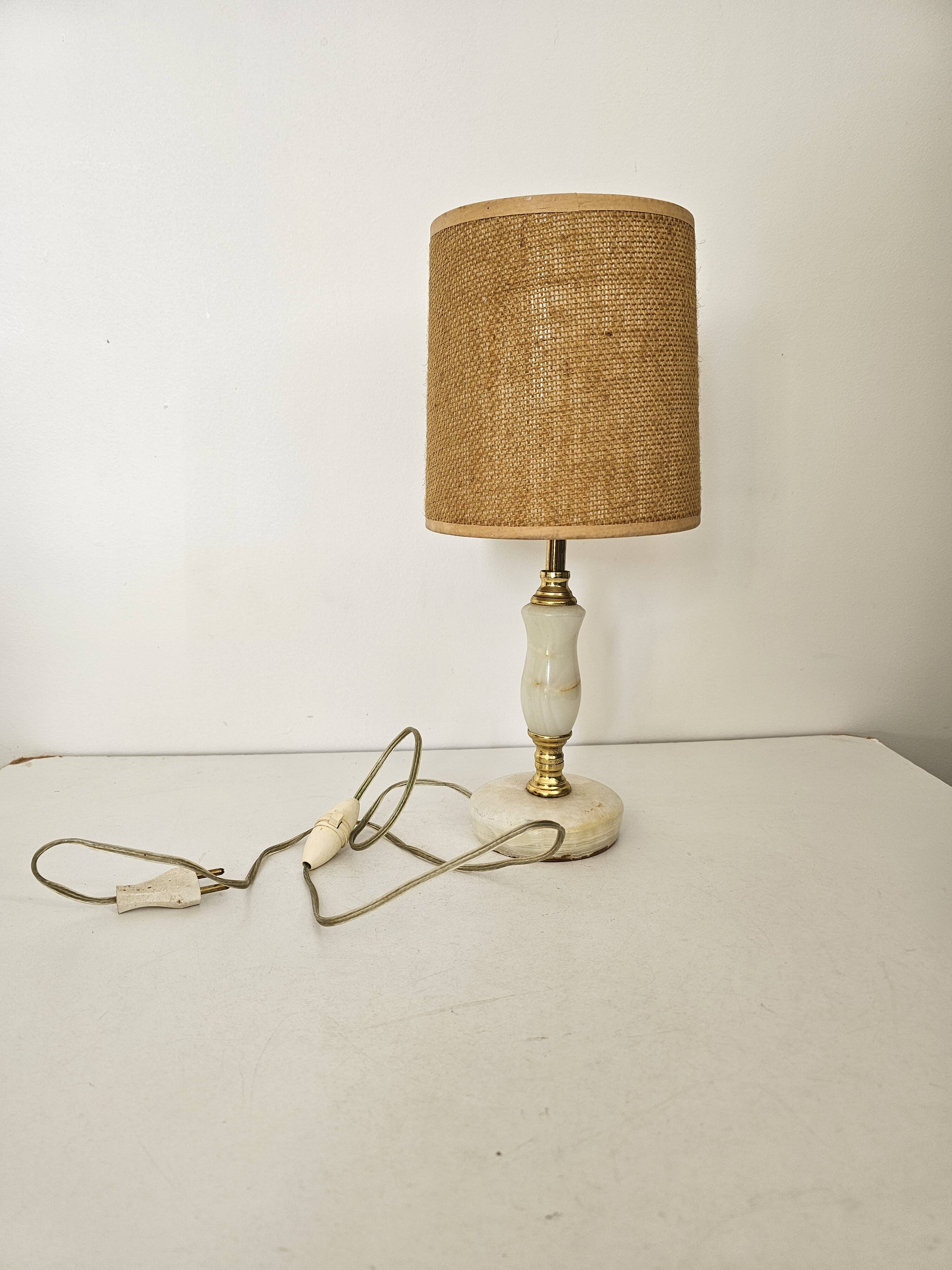 Table lamp with alabaster marble base, vintage 60s.