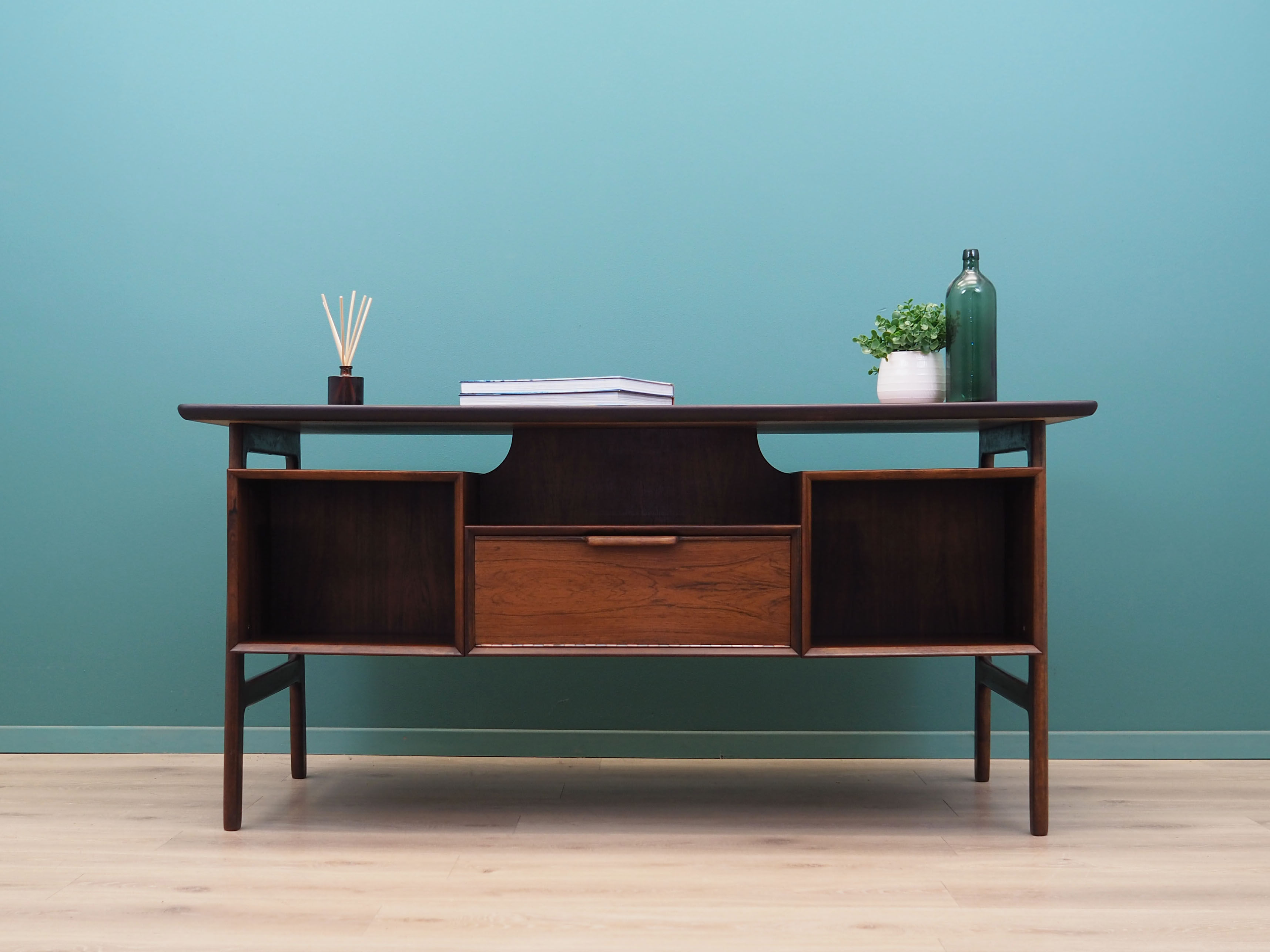 Rosewood desk, Danish design, 1970s, made by Omann Jun