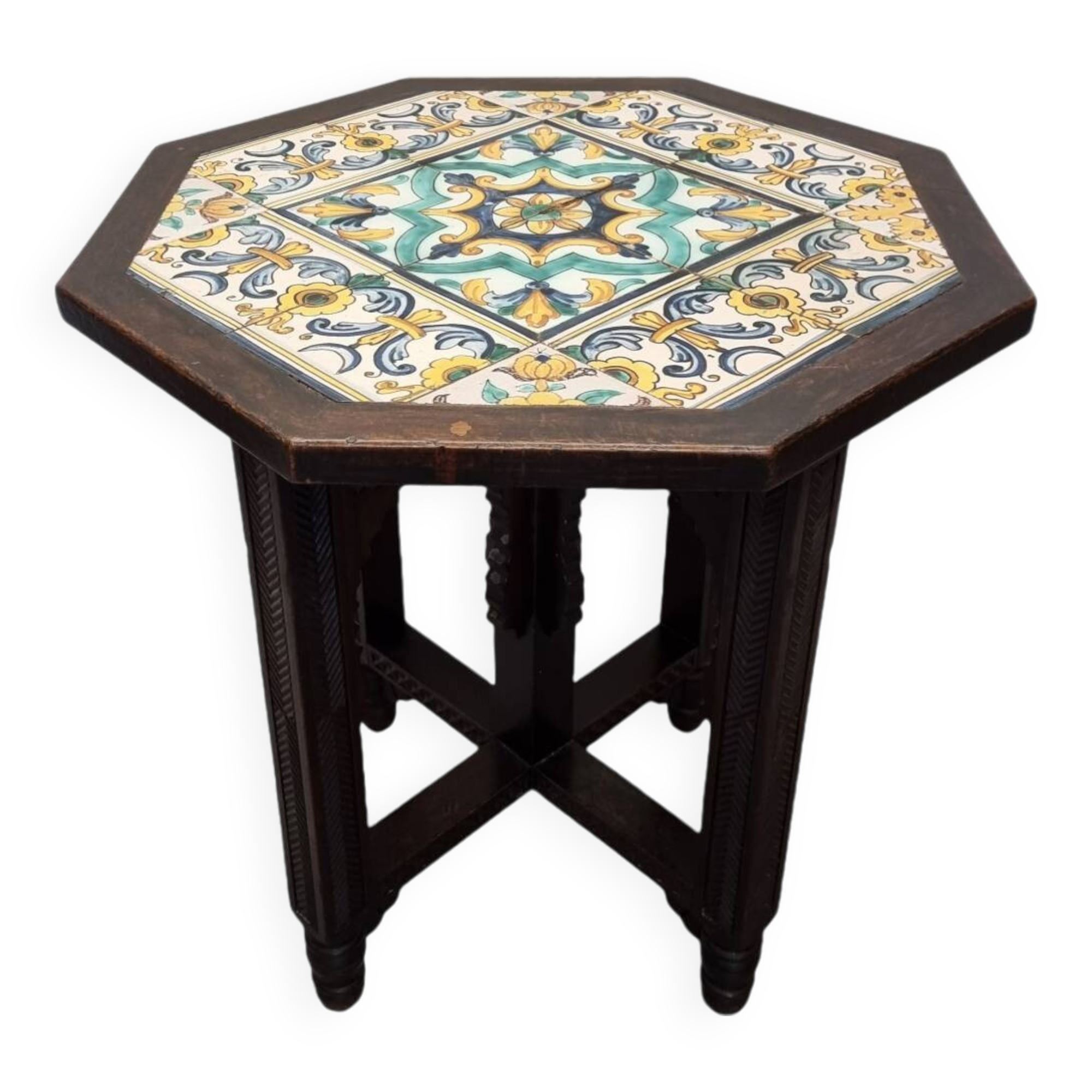 Vintage Southern European Side Table Tile Top 2nd Half Of The 20th Century