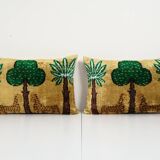Paire de coussins Ikat tigres