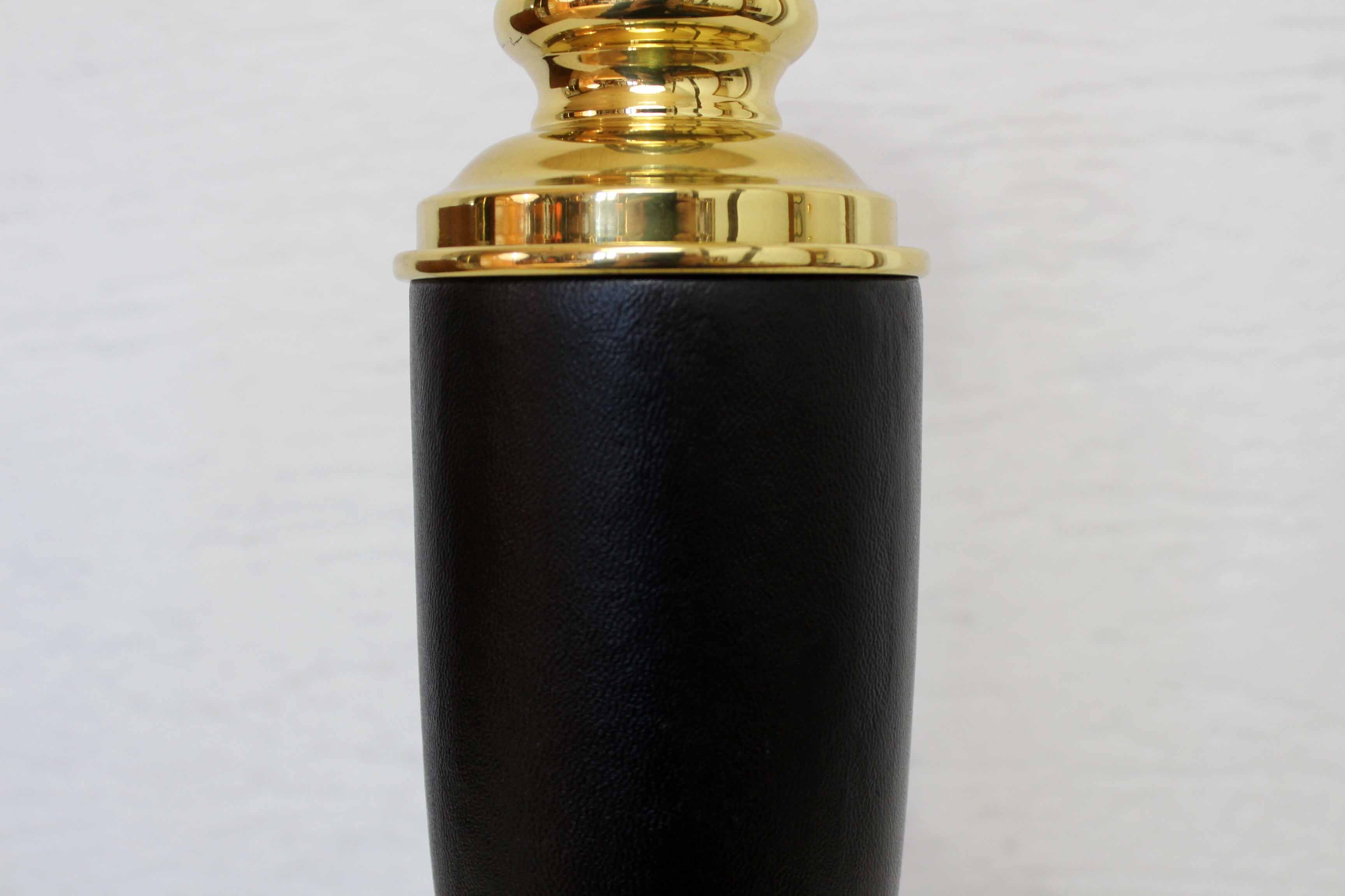 Table lamp Le Dauphin leather and brass