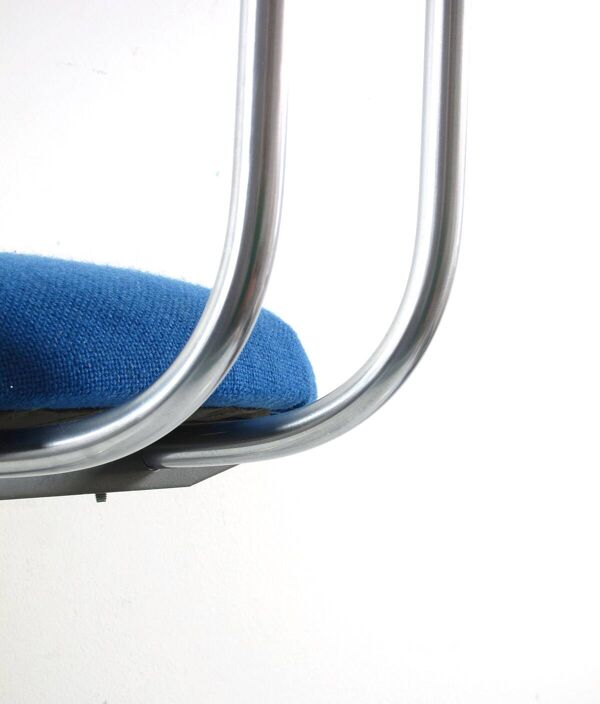 Chaise de bureau Gispen vintage bleue des années 1930