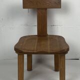 Brutalist oak low chair or children's chair, Dutch 1970s