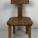 Brutalist oak low chair or children's chair, Dutch 1970s