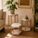 Set of 3 nesting tables in travertine and wood – Roche Bobois, 1970s