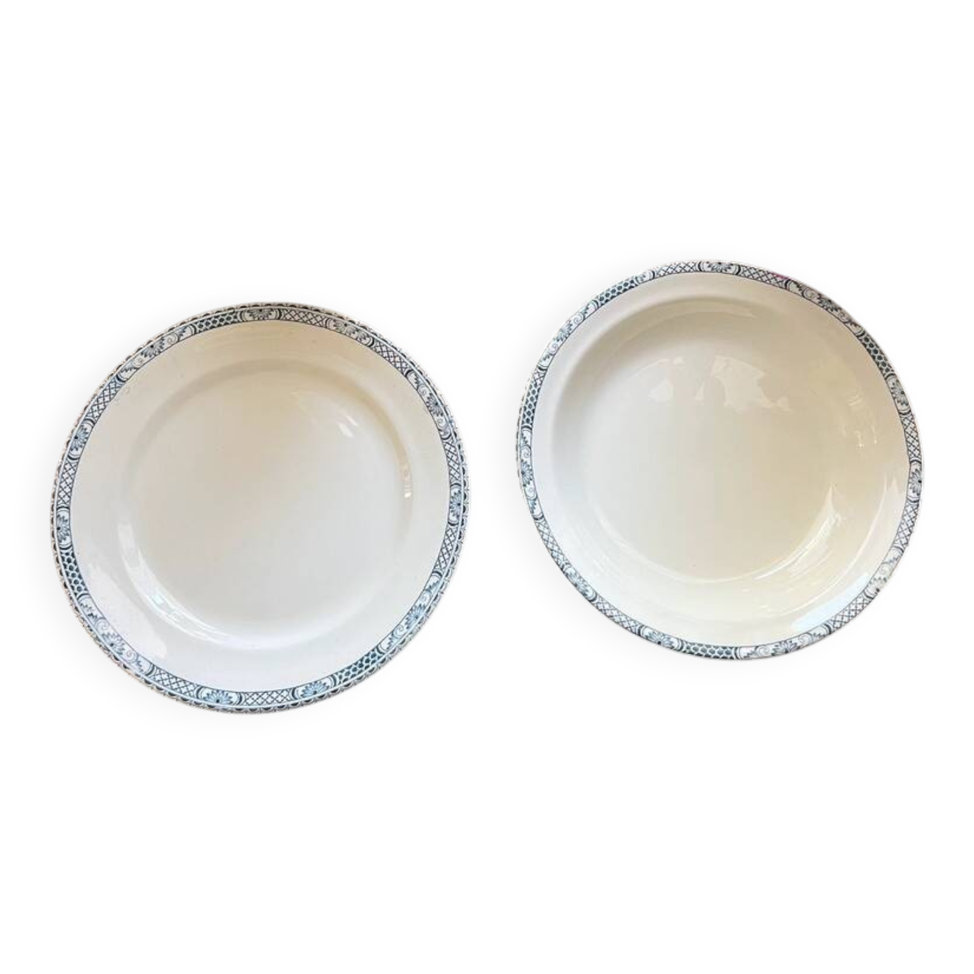 Antique earthenware serving dishes from Salins - Terre de fer