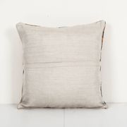 Bohemian patchwork rug pillow cover, square turkish organic cushion with mid century design, vintage