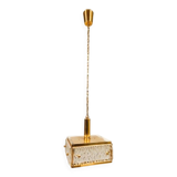 Vintage chandelier from Malmö Metallvarufabrik and pressed glass from Orrefors 1970s