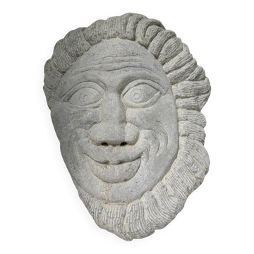 Sculpture en pierre figurant un visage, 1950