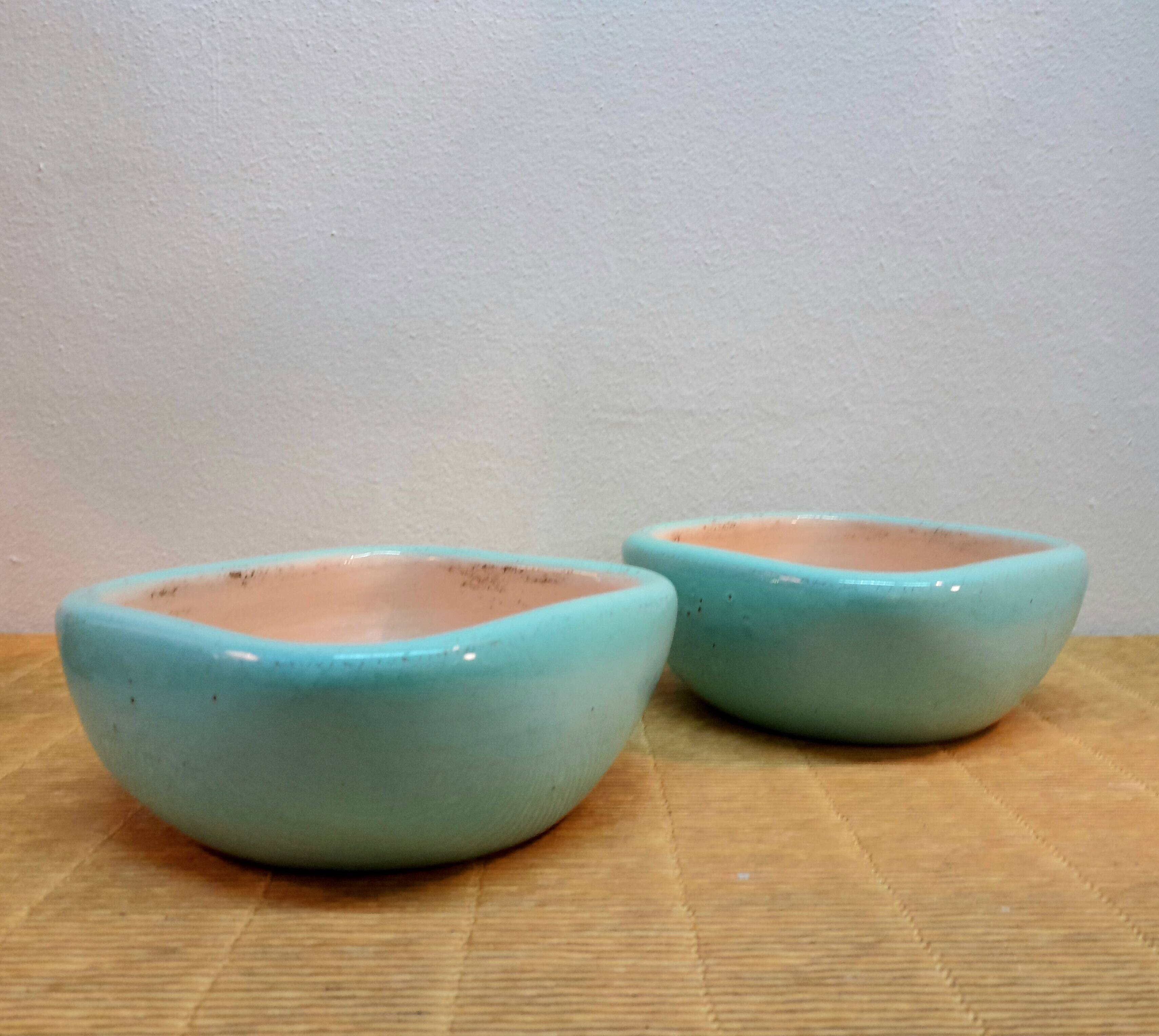 Pair of Keramos Sèvres ceramic pocket trays
