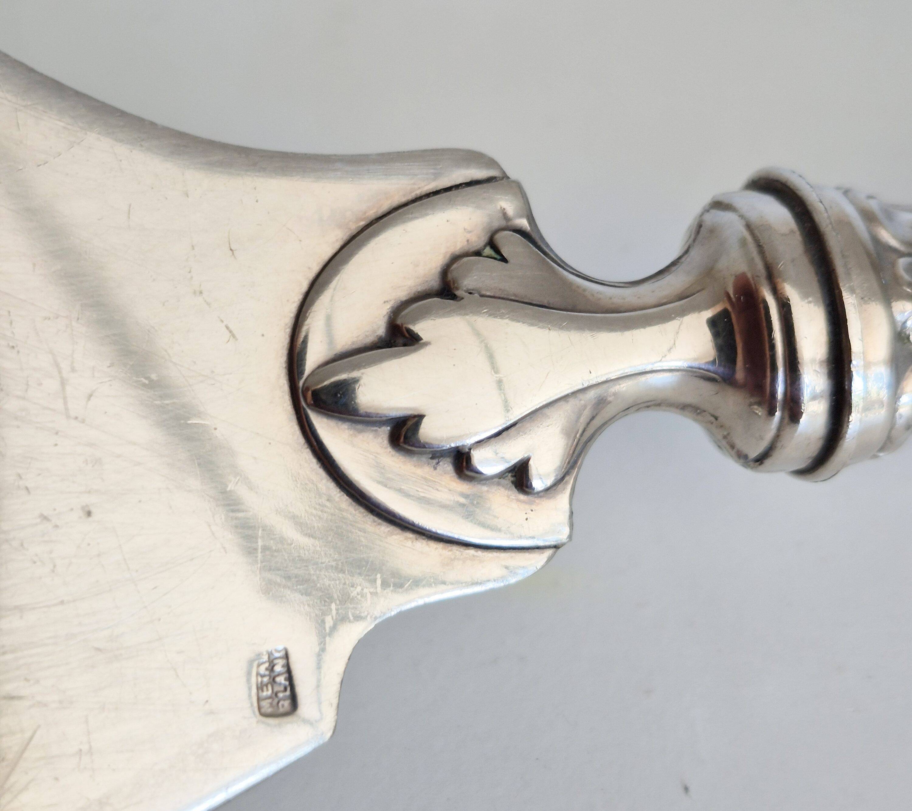 Dessert or ice cream cutlery set, in silver-plated metal.