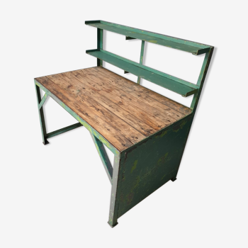 Industrial workbench, work table, desk green