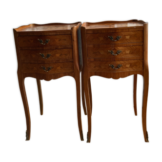 Louis XV-style bedside pair