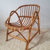 Children's rattan basket armchair