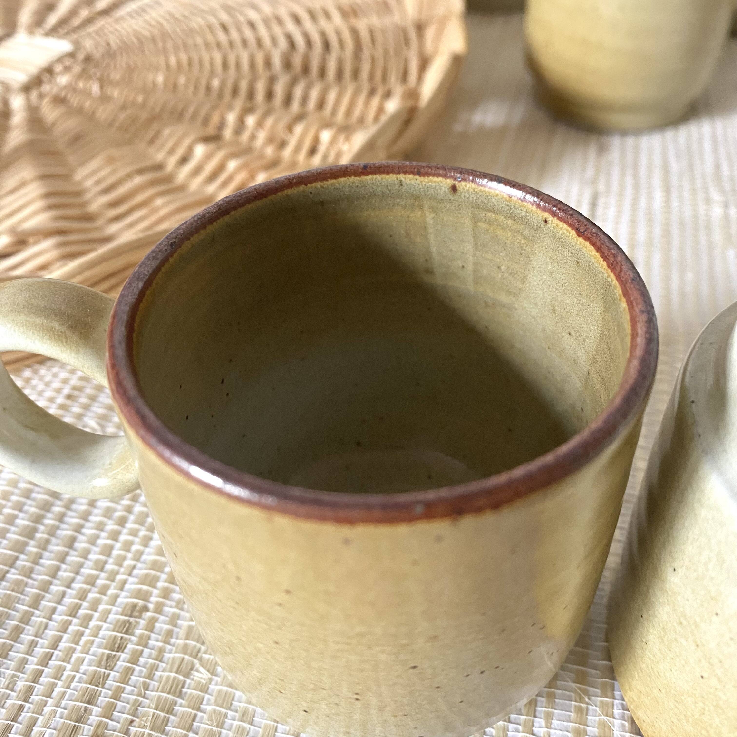 Stoneware coffee mugs