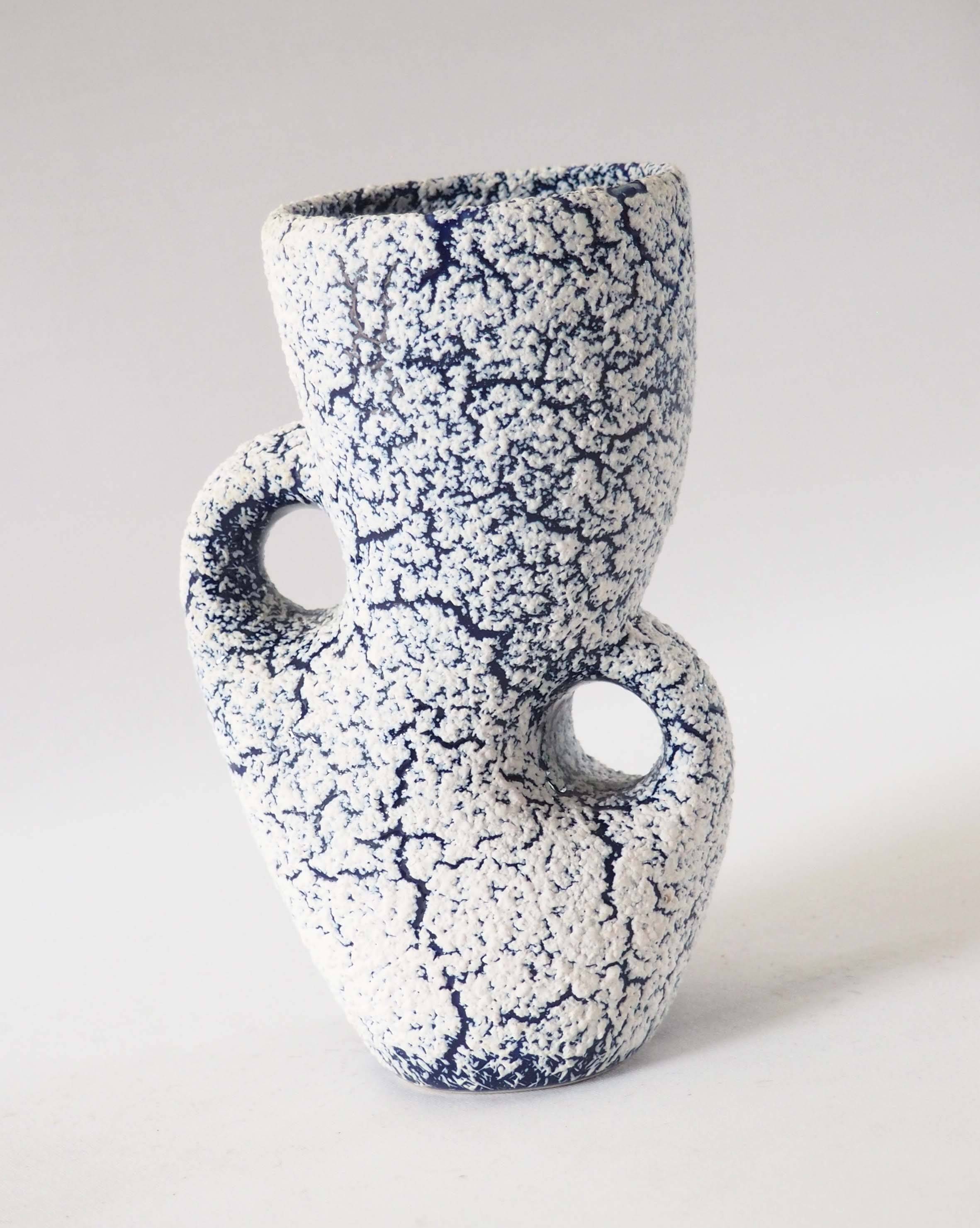 Fat lava blue vase