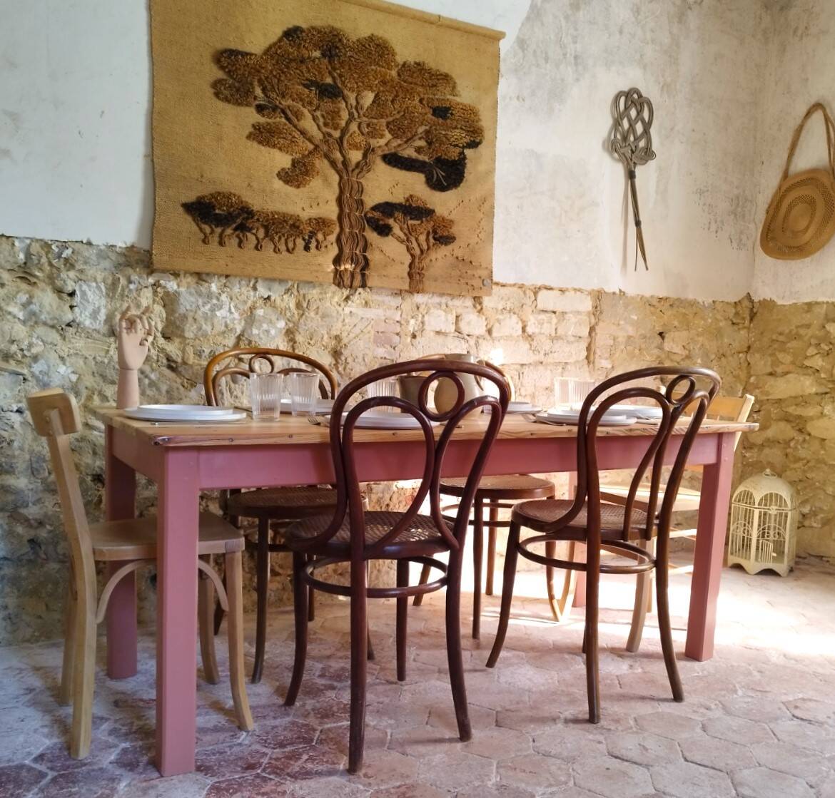 Terracotta farm table