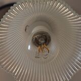 Suspension in striated glass and gilded metal