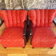 Pair of padded art deco armchairs