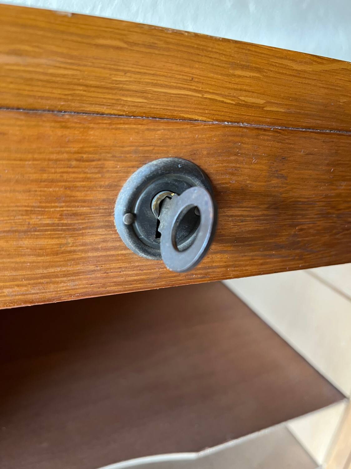 Vintage 70s double curtain filing cabinet