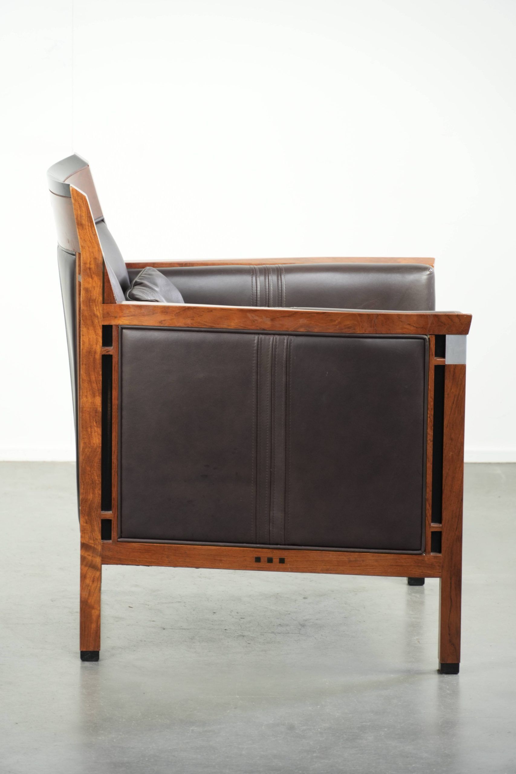 Art Deco design set consisting of an armchair and ottoman
