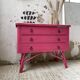 Commode rotin rose vintage