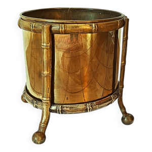 Pot de fleurs vintage - laiton bambou