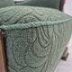 Fauteuil relax danois des années 1950, tissu en laine mélangée verte, bois de hêtre.