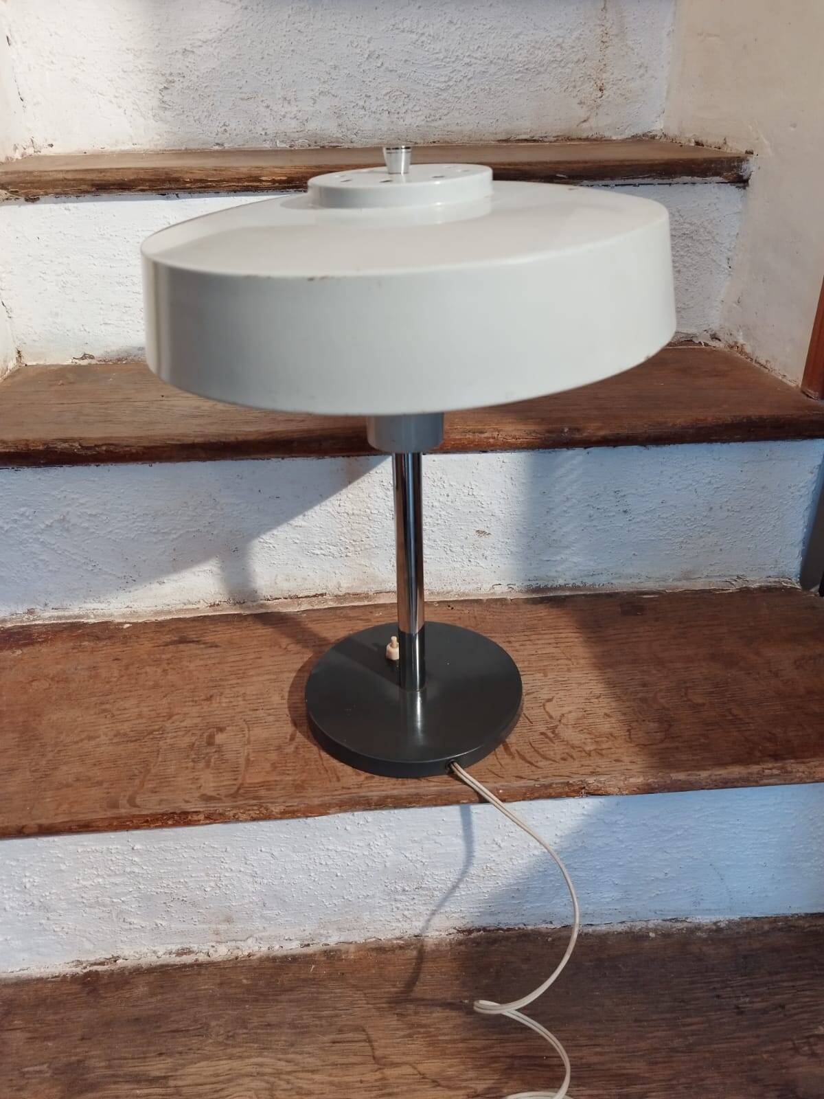 Vintage gray lamp, industrial style, 50s-60s