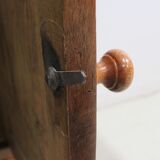 Bedside table in solid walnut with Marble Ste Anne, 1900