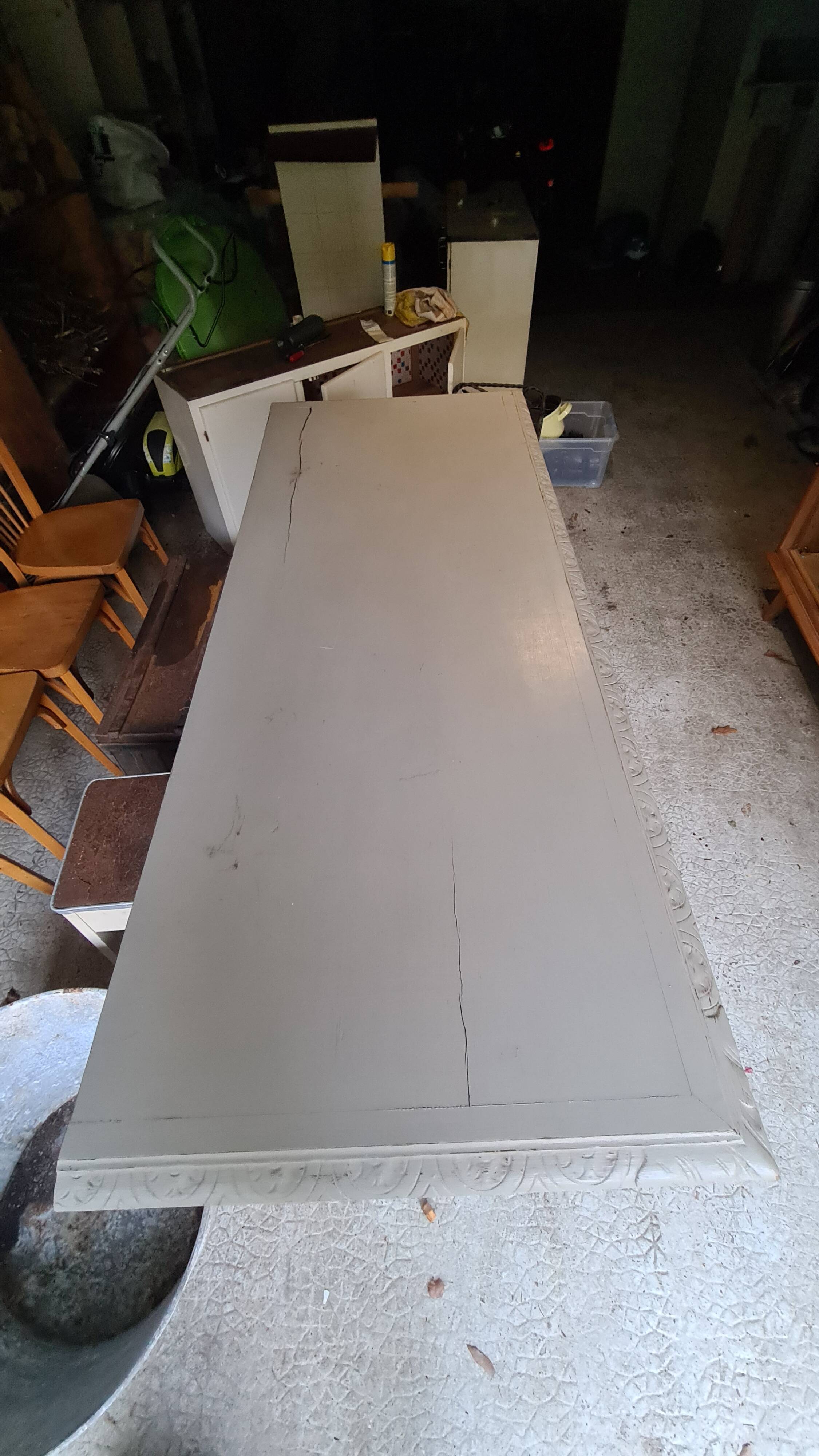 Old hunting buffet with original beige patina / hunting furniture