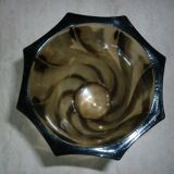 Vase en verre fumé foncé vintage