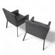 2 x Manet Minotti arm chairs 1990s / dark brown leather / chrome height 83