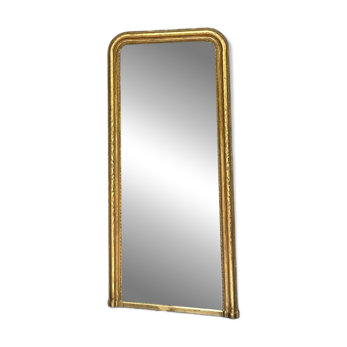 Antique Louis-Philippe mirror 158/74cm gilded with gold leaf, mercury.