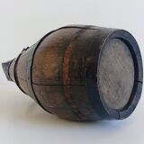 19th Century Rustic French Oak and Metal Hand-Crafted Pitcher